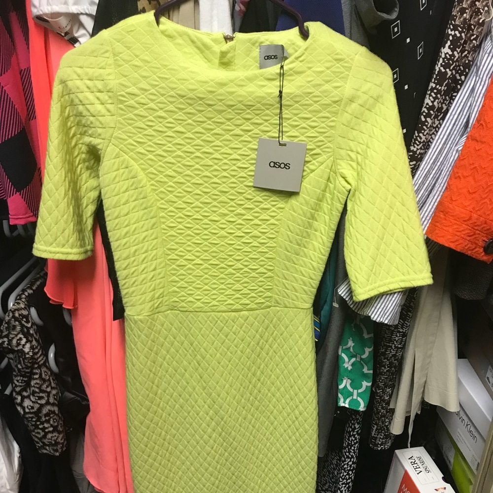 Neon yellow ASOS dress